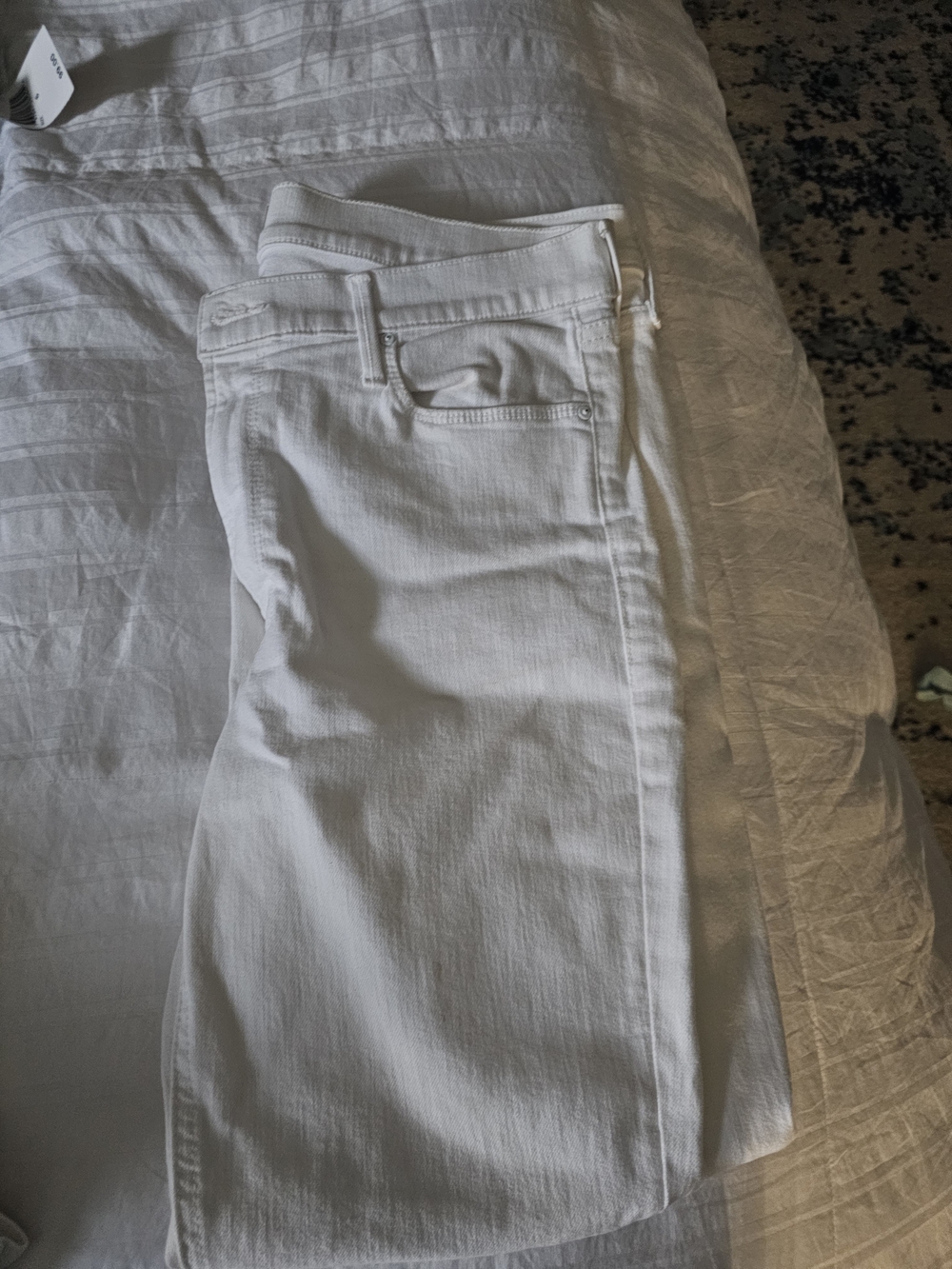 Mother Mid Rise Dazzler White